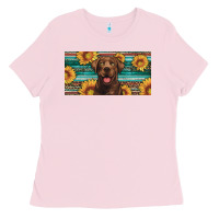 Bubblegum Pink western chocolate labrador license plate Ladies Tee - Artiststas