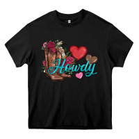 Black valentines day howdy and boots Heavy Core Tee - AdoDesignShop