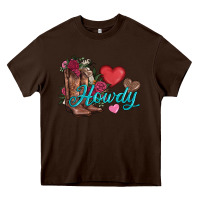 Chocolate Brown valentines day howdy and boots Heavy Core Tee - AdoDesignShop