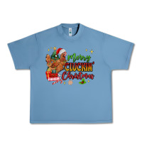 Pebble Blue Merry Cluckin' Christmas Urban Heavy Tee - MaliasSmallBusiness