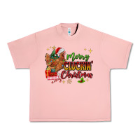 Salmon Merry Cluckin' Christmas Urban Heavy Tee - MaliasSmallBusiness