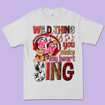 Wild Thing You Make My Heart Sing Premium Tee Designed By Nancycooperartshop