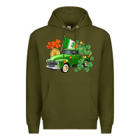 Army Green Western St. Patrick's Day truck Premium Hoodie - CowGirlArtShop
