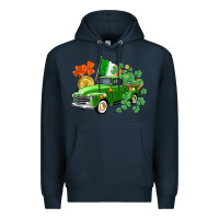 Navy Western St. Patrick's Day truck Premium Hoodie - CowGirlArtShop