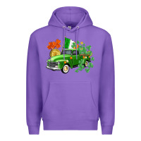 Purple Western St. Patrick's Day truck Premium Hoodie - CowGirlArtShop