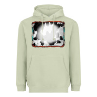 Matcha Cowhide Background with Bleach Serape Frame Heavyweight Hoodie - CowCowDesign