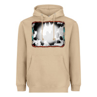 Mushroom Cowhide Background with Bleach Serape Frame Heavyweight Hoodie - CowCowDesign