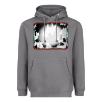 Storm Cowhide Background with Bleach Serape Frame Heavyweight Hoodie - CowCowDesign