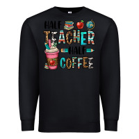 Black half teacher half coffee Premium Sweatshirt - OliviaCreatesArt