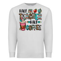 Dove Grey half teacher half coffee Premium Sweatshirt - OliviaCreatesArt