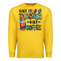 Lemon half teacher half coffee Premium Sweatshirt - OliviaCreatesArt