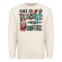 Sandshell half teacher half coffee Premium Sweatshirt - OliviaCreatesArt