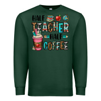 Sports Green half teacher half coffee Premium Sweatshirt - OliviaCreatesArt