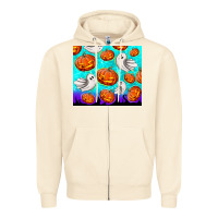 Sandshell halloween pumpkins with ghosts Zipper Hoodie - TumblerDesignByShophia