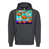 Smoke halloween pumpkins with ghosts Zipper Hoodie - TumblerDesignByShophia