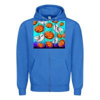 True Royal halloween pumpkins with ghosts Zipper Hoodie - TumblerDesignByShophia