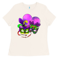 Bone mardi gras heart and mask Ladies Tee - AdoDesignShop