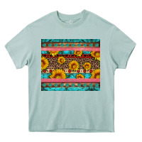 Arona western sunflowers turquoise Heavy Core Tee - Artiststas