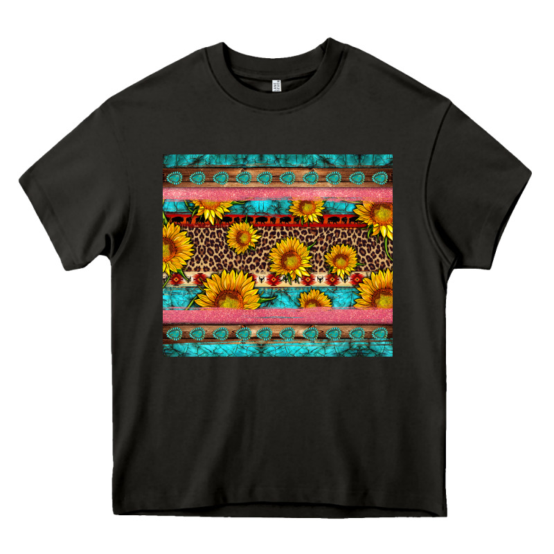 Western Sunflowers Turquoise Heavy Core Tee by Artiststas | Teevron