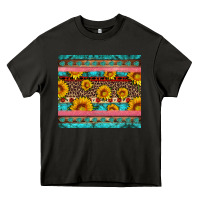 Asphalt western sunflowers turquoise Heavy Core Tee - Artiststas