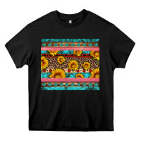 Black western sunflowers turquoise Heavy Core Tee - Artiststas