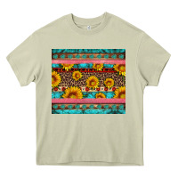 Mossy western sunflowers turquoise Heavy Core Tee - Artiststas