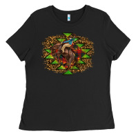 Black Western Christmas Rodeo Distressed Ladies Tee - RanaPortraitStore