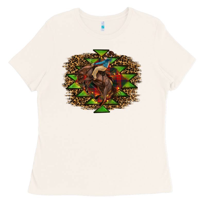 Western Christmas Rodeo Distressed Ladies Tee by RanaPortraitStore | Teevron