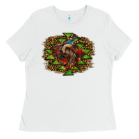 White Western Christmas Rodeo Distressed Ladies Tee - RanaPortraitStore
