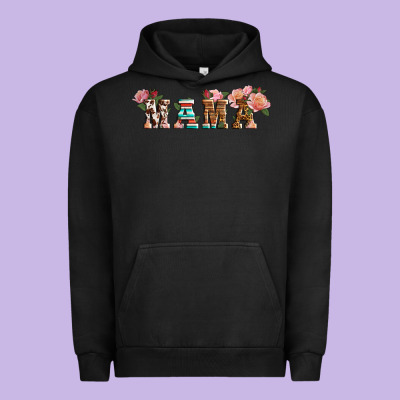 Western Mama Pink Roses Mother's Day Urban Hoodie Designed By Lillyallendesigns