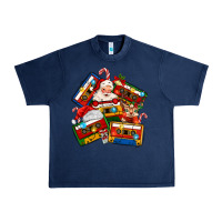 Navy christmas cassette tapes Urban Heavy Tee - MaliasSmallBusiness