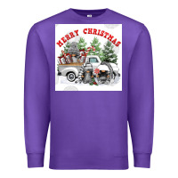 Purple merry chrıstmas Premium Sweatshirt - FaDigitalArtStudio