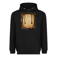 Black Burlap and Leopard  Black Frame Heavyweight Hoodie - CowCowDesign