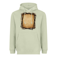 Matcha Burlap and Leopard  Black Frame Heavyweight Hoodie - CowCowDesign