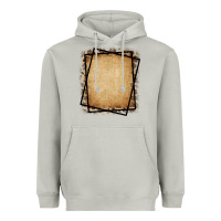 Moon Dust Burlap and Leopard  Black Frame Heavyweight Hoodie - CowCowDesign