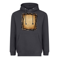Smoke Burlap and Leopard  Black Frame Heavyweight Hoodie - CowCowDesign