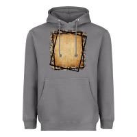 Storm Burlap and Leopard  Black Frame Heavyweight Hoodie - CowCowDesign