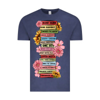 Vintage Denim floral books Vintage Tee - MaliasSmallBusiness