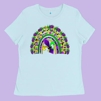 Mardi Gras Rainbow Ladies Tee Designed By Adodesignshop