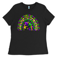 Black mardi gras rainbow Ladies Tee - AdoDesignShop