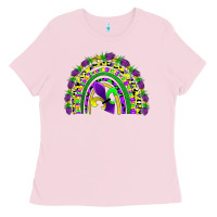 Bubblegum Pink mardi gras rainbow Ladies Tee - AdoDesignShop