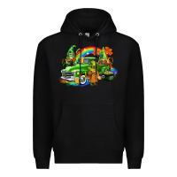 Black St. Patrick's Day truck with gnomies Premium Hoodie - CowGirlArtShop
