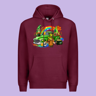 St. Patrick's Day Truck With Gnomies Premium Hoodie Designed By Cowgirlartshop