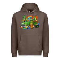 Coffee St. Patrick's Day truck with gnomies Premium Hoodie - CowGirlArtShop