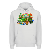 Dove Grey St. Patrick's Day truck with gnomies Premium Hoodie - CowGirlArtShop