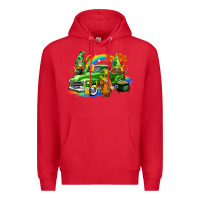 Red St. Patrick's Day truck with gnomies Premium Hoodie - CowGirlArtShop