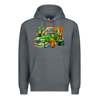 Rock St. Patrick's Day truck with gnomies Premium Hoodie - CowGirlArtShop