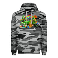 Slate Camo St. Patrick's Day truck with gnomies Premium Hoodie - CowGirlArtShop