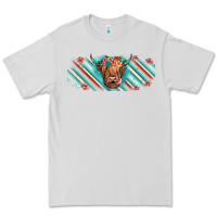 Dove Grey cow floral Premium Tee - JahusDesignShop