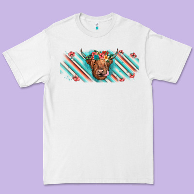 Cow Floral Premium Tee Designed By Jahusdesignshop